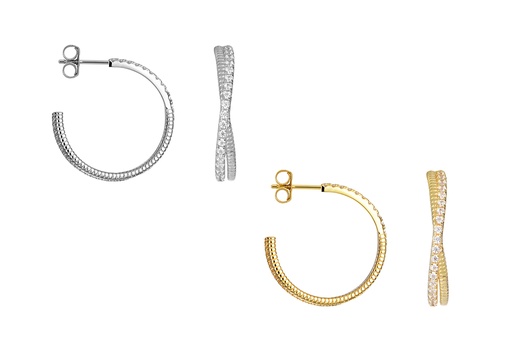 Sterling silver zirconia hoop earring