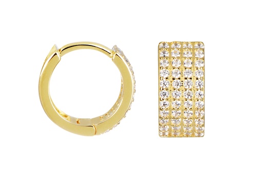 [17072EZBLDO] Sterling silver heart zirconia earring