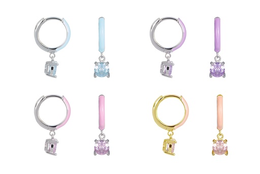 Pendiente plata 925 aro esmaltado