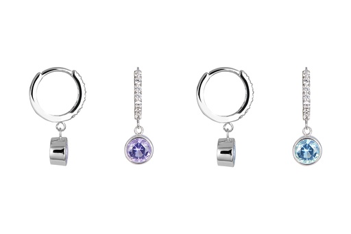 Sterling silver zirconia hoop earring