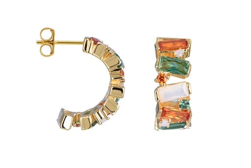 [17090EZMXDO] Pendiente plata 925 zirconitas baguette