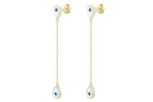 [17136ENMXDO] Pendiente plata 925 ojo turco 10x6mm con cadena