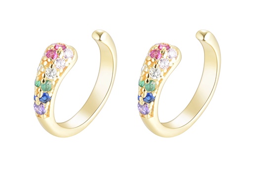 [17151EZMXDO] Sterling silver mix zirconia mini hoop earring