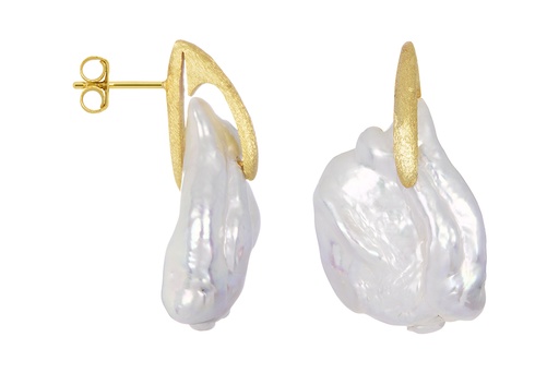 [17191EPBLMADO] Pendiente plata 925 perla cultivada barroca 16-17mm de forma irregular