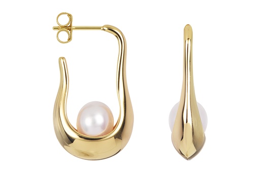 [17205EPBLDO] Sterling silver 9-10mm freshwater cultured pearl earrings