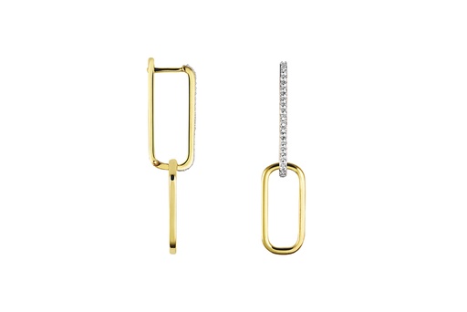 [17209EZBLDO] Sterling silver zirconia hoop earring