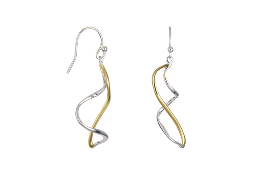 [17312EPLDO] Sterling silver bicolour earring