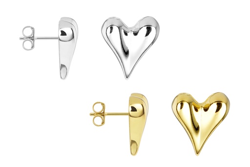 Sterling silver heart earring