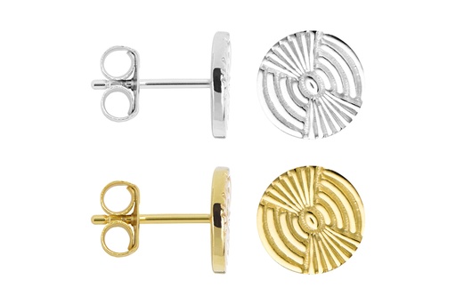 Pendiente plata 925 circulo con dibujo