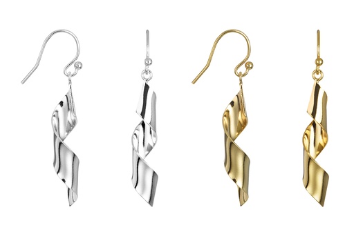 Sterling silver flat tie earring