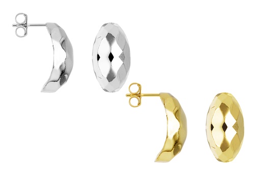 Sterling silver diamond cut drop earring