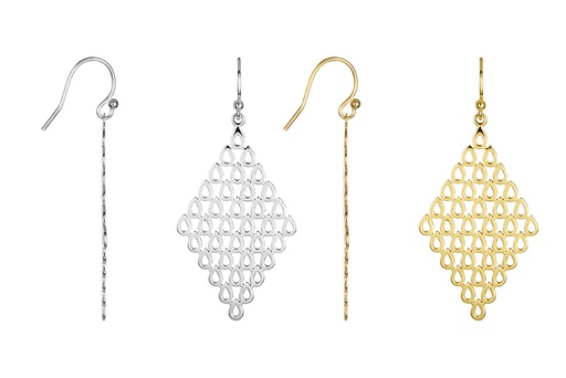 Sterling silver rombo earring