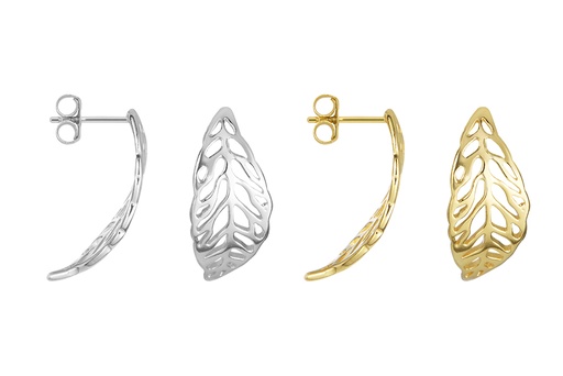 Sterling silver leaf earring