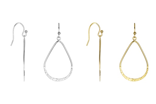 Sterling silver flat drop earring