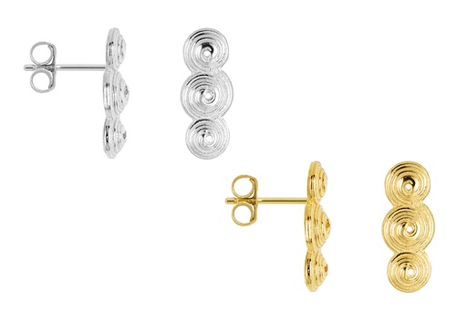 Sterling silver three circles wire earring