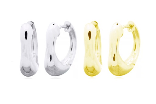 Sterling silver bone hoop earring