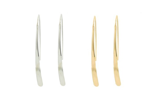 Sterling silver flat long earring