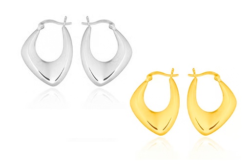 Sterling silver asymmetric hoop earring