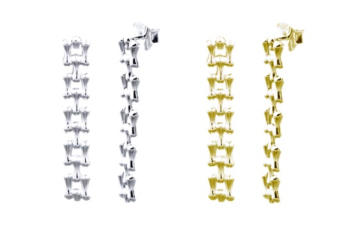 Sterling silver mesh long earring