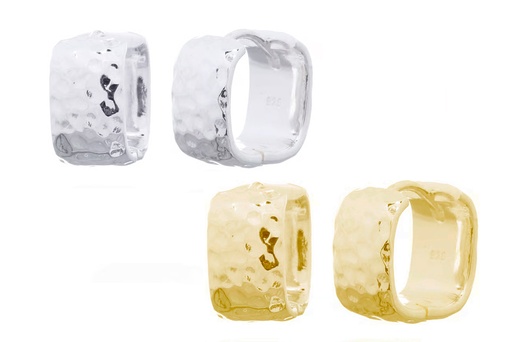 Sterling silver squared hoop earring