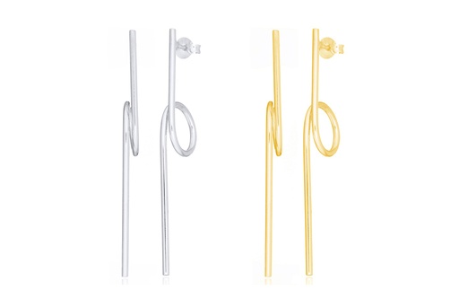 Sterling silver loop long earring