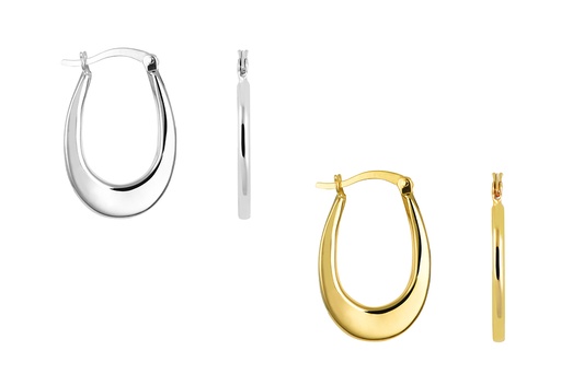 Sterling silver 25x16x2mm hoop earring