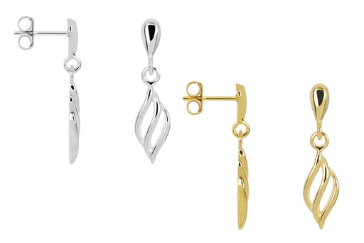 Sterling silver leaf earring