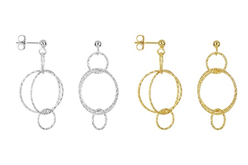 Sterling silver linked rings earring