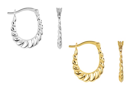 Sterling silver galloned hoop earring