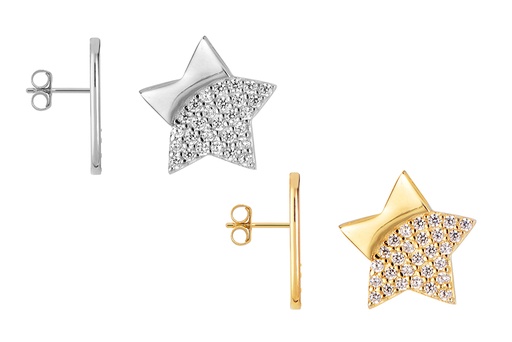 Sterling silver 8x8mm zirconia star earring