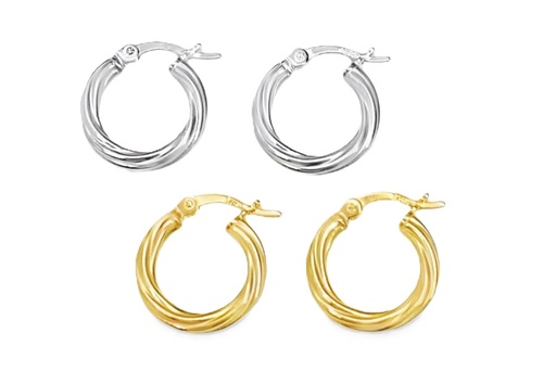 Sterling silver galloned hoop earring