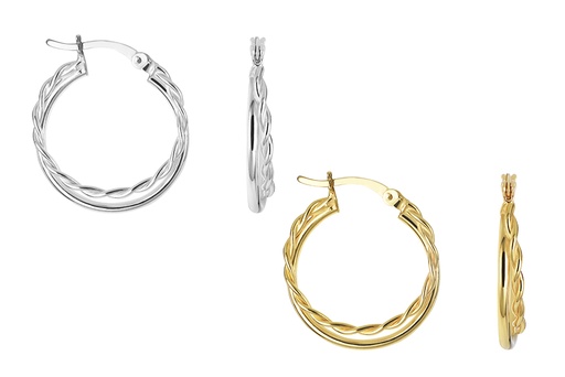 Sterling silver double hoop earring