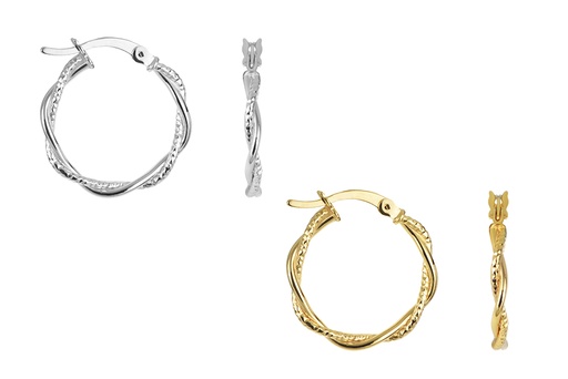 Sterling silver linked hoop earring