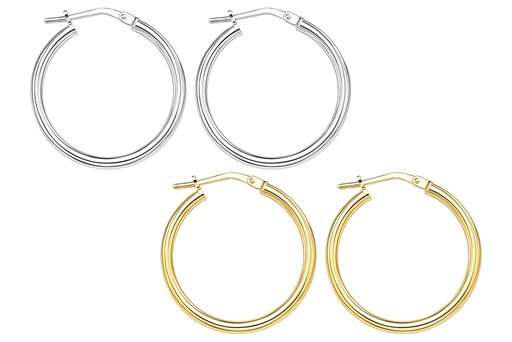 Sterling silver hoop earrings 2mm