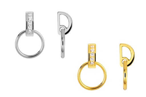 Sterling silver 10mm circle zirconia earring