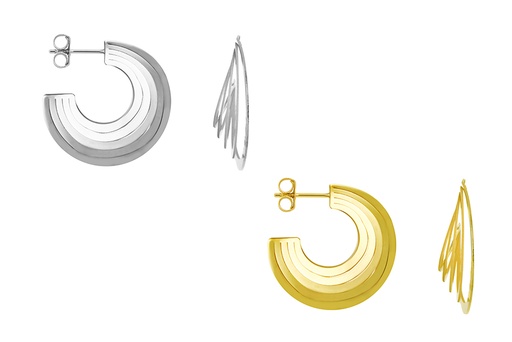 Sterling silver 3d hoop earring