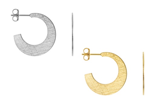 Sterling silver flat hoop earring