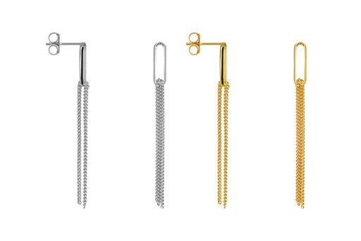 Pendiente plata 925 eslabón con cadenas