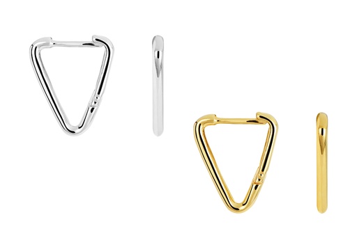 Sterling silver triangular hoop earring
