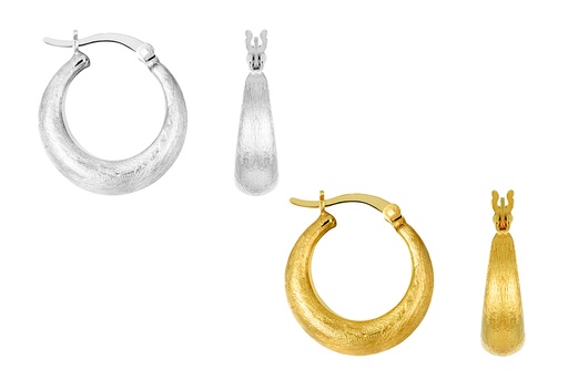 Sterling silver brush hoop earring