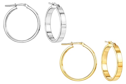 Sterling silver flat 3mm hoop earring