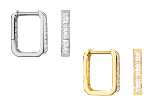 Pendiente plata 925 aro rectangular 3mm