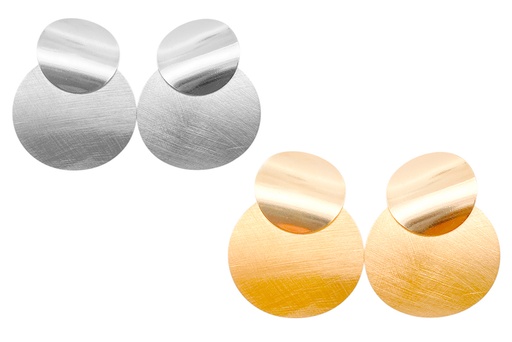 Sterling silver two flat circles earring