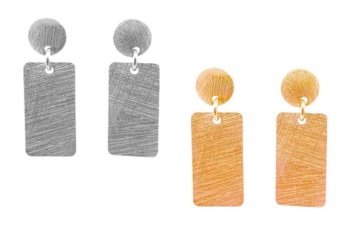 Sterling silver circle & rectangular earring