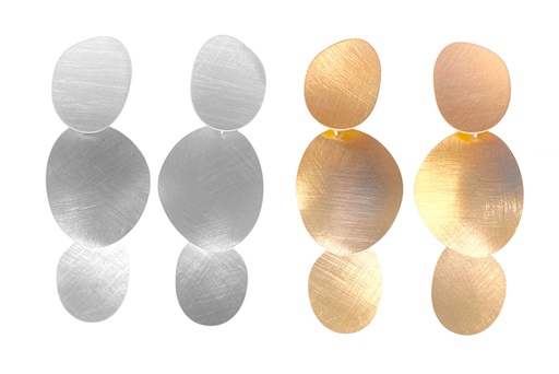 Sterling silver irregular shape long earring