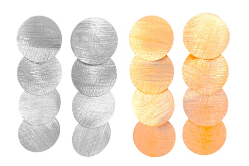 Pendiente plata 925 cuatro circulos