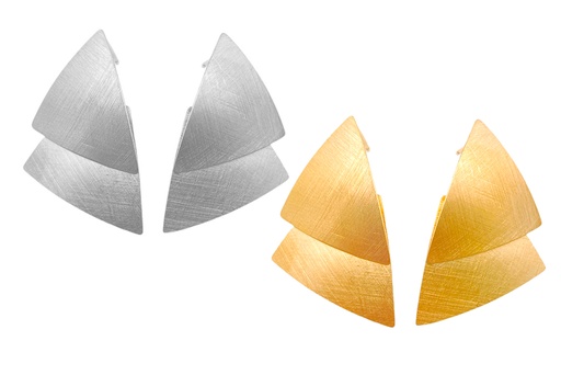 Pendiente plata 925 forma triangular doble