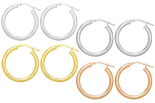 Sterling silver hoop earrings 3mm