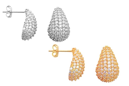 Sterling silver drop zirconia earring