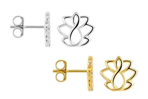 Sterling silver lotus flower earring